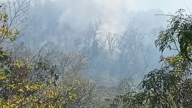 Suman esfuerzos para combatir incendio en San José Chacalapa     